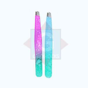 Pinzas profesionales para cejas de acero inoxidable de alta calidad, rocas grises, pinzas de volumen de Punta inclinada duraderas de precisión - Product Image 3