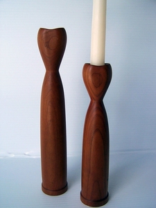 Bougeoir ou bâton de bougie en bois de pin ensemble de 3 bougeoirs pour fête de mariage décorative - Product Image 6