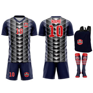 Conjunto de uniforme de fútbol transpirable personalizado 100% tela de poliéster uniforme sublimado uniformes de fútbol para adultos ropa de equipo superior - Product Image 1