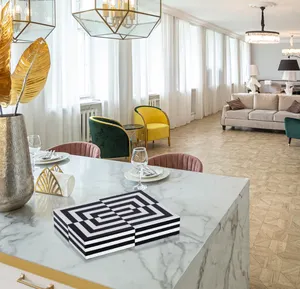 กล่องจัดระเบียบเครื่องประดับแบบฝังลายกระดูกทรงสี่เหลี่ยมสวยงามทันสมัยเป็นของที่ระลึกสำหรับตกแต่งบ้านของผู้หญิง - Product Image 6