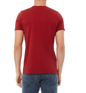 BELLA + CANVAS 3001 Idéal décontracté Premium T-shirt vierge pour hommes Elite Qualité Personnalisable Rouge Plain Crewneck Tee - Product Image 3