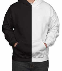 Sweat à capuche en molleton de coton multicolore de qualité supérieure pour hommes sweat à capuche bicolore veste zippée douce broderie manteau d'hiver teint uni - Product Image 5