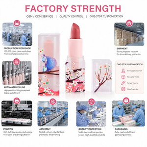 Tubo per Rossetto Quadrato Satinato con Stampa Floreale Sakura di Lusso, Etichetta Privata, Logo Personalizzato, Rossetto Rosa con Fiori di Ciliegio, Vendita all'Ingrosso - Product Image 6