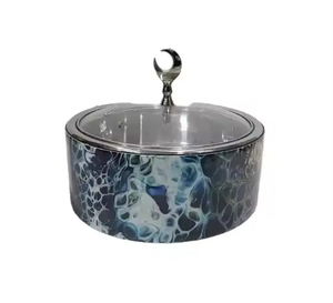 Pot en bois unique avec couvercle et bouton en acier revêtu de couleur élégante, idéal pour servir lors de réunions de famille et de fêtes - Product Image 5