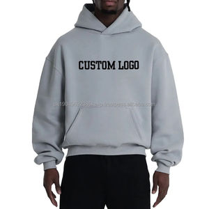 Haute qualité 100% coton vêtements pour hommes pull à capuche sweats poids lourd Streetwear ample surdimensionné sweat à capuche blanc - Product Image 6