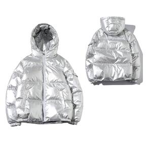 เสื้อแจ็คเก็ตกันน้ำสำหรับผู้ชายแฟชั่นฤดูหนาว สวมใส่กลางแจ้ง ทำงาน ออกกำลังกาย หรือพักผ่อน มีฮู้ด บุนวมหนานุ่ม เงางาม ขายส่ง - Product Image 6