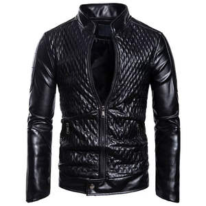 Ropa de hombre chaqueta de moda de cuero de manga larga producto de Venta caliente chaquetas de cuero delgadas de invierno de los hombres - Product Image 2