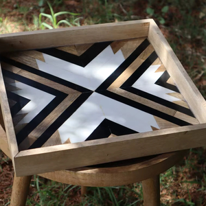 For Wood Art Deco Decorative <b>Tray</b> with <b>Plant</b> Pattern for Wedding Occasions - Product Image 1