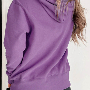 Sweat à capuche pleine longueur pour femmes de meilleure qualité taille personnalisée vêtements de sport de plein air grande taille vêtements d'hiver 100% coton polaire respirant avant - Product Image 2