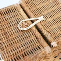 Panier de rangement en rotin tressé à la main de haute qualité, motif pastèque, pour les voyages et le camping des enfants