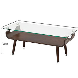 Muebles de sala de estar de diseño contemporáneo, mesa de centro natural de madera curvada de vidrio para uso doméstico - Product Image 1