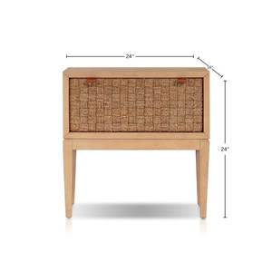 Mesita de Noche de Madera Maciza Inteligente DreamCraft de Beverly, Diseño Moderno Antiguo de Vietnam, Muebles de Dormitorio para Dormitorio o Sala de Estar - Product Image 5