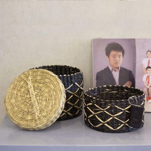 Boîte ronde en herbe de mer douce, boîte de rangement artisanale, écologique, naturelle, décoration intérieure et extérieure, vente en gros du Vietnam - Product Image 6