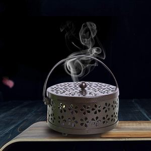 Quemador de incienso Anti escaldado Rack Metal portátil duradero clásico con mango de hierro ahuecado Mosquito bobina soporte caso hogar jardín - Product Image 2