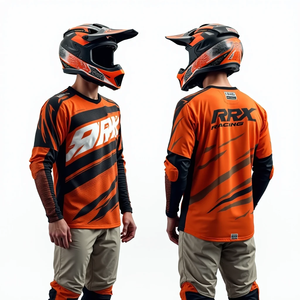 Camiseta de Carreras de Motocross Transpirable Personalizada Unisex de Manga Larga, Cómoda, Jersey de Motocross, % Poliéster, Motocicleta, Automovilismo - Product Image 1