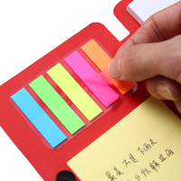 BECOL Bloc-notes combiné en papier kraft de type bouton pour mini-cahier de conception simple avec notes autocollantes N fois et stylo à bille