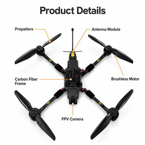 Dron FPV de 18 Pulgadas, Quadcopter con Marco de Fibra de Carbono, Motor sin Escobillas, Plataforma Aérea Industrial, OEM ODM - Product Image 3