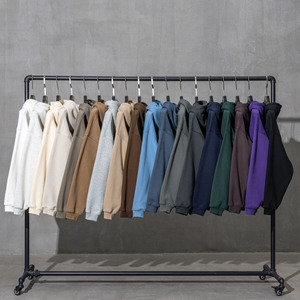 Jersey de algodón de alta calidad, Sudadera con capucha de lana de gran tamaño, sudaderas con capucha en blanco sólido a la moda, sudaderas con capucha de talla grande para hombre - Product Image 1