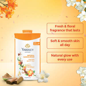 Talc parfumé Yardley London Imperial Sandalwood 100g/250g, poudre corporelle luxueuse et écologique pour femmes, 97% - Product Image 6