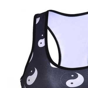TikTok Fashion High Quality Wholesale Plus Size Seamed Breathable Women Fitness <b>Racer</b> Back Sports <b>Bra</b> Yoga Wear Front Print - Product Image 4