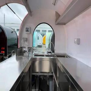 รถขายอาหารอลูมิเนียมเคลื่อนที่/รถพ่วงจัดเลี้ยงสำหรับอาหารว่างอาหารจานด่วนฮอทด็อกและไอศกรีมการใช้งาน - Product Image 5