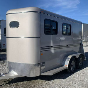 2026 Horse Trailer for 2 Horses with <b>Heavy</b> <b>Duty</b> Steel Frame <b>Safe</b> Ventilated Livestock Trailer for Farm Ranch and Equestrian Use - Product Image 1