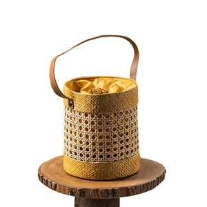 Hot Trending Red Rattan <b>Storage</b> <b>Basket</b> with <b>Lid</b> for Holiday Candies From Vietnam Factory - Product Image 2