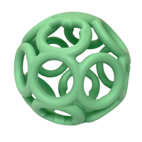 Anneau de dentition souple en silicone de qualité alimentaire en forme de balle pour bébé, jouet de dentition 0-24 mois, cadeau avec option de logo personnalisé
