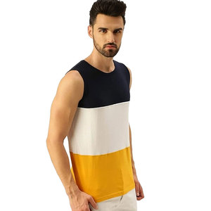 Débardeur pour hommes de qualité supérieure sur mesure col rond sans manches vêtements de sport grande taille Stringer Bodybuilder tricoté motif uni - Product Image 3