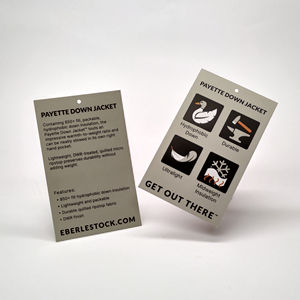 2023 Offre Spéciale étiquette de balançoire personnalisée bonne qualité étiquette volante de vêtement recycler le carton finition mate Logo carte d'information de marque - Product Image 4