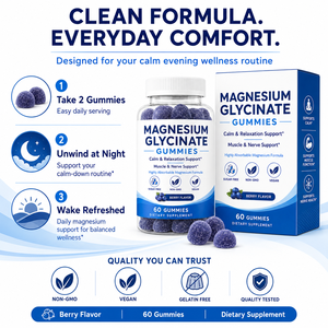 Gomitas Veganas de Magnesio 200mg Glicinato de Magnesio, 50mg L-Teanina, 5mg Zinc, 10mcg D3, Sin GMO, Sin <span class=keywords><strong>Gelatina</strong></span>, Sabor Bayas, 60 Unidades - Product Image 2