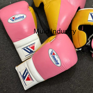 Guantes de Boxeo Rosa y Amarillo, Protector de Cabeza y Protector Inguinal, Equipo de Entrenamiento y Sparring Premium, Kit de Boxeo Profesional para Golpes y Patadas - Product Image 3