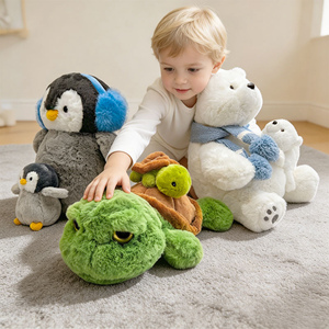 Peluche di Tartaruga Marina Verde, Morbido e Soffice, Set <span class=keywords><strong>Madre</strong></span> e Cucciolo - Product Image 3