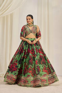 Hermosa Organza de diseñador de alta calidad Lehenga Choli con bordado Zari Ropa de fiesta étnica india y pakistaní - Product Image 3