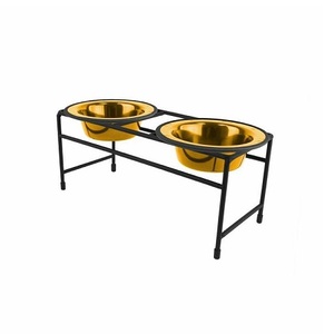 Lot de 2 bols d'alimentation pour animaux de compagnie en acier inoxydable de qualité supérieure de grande taille avec support en fer Bols double alimentation pour chiens et chats Meilleures fournitures pour animaux de compagnie - Product Image 5