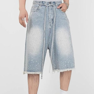 Offre Spéciale coton fait léger hommes strass Shorts respirant coupe ample meilleure vente Shorts pour hommes - Product Image 3