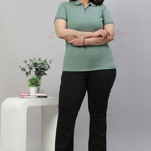 Camiseta de Polo transpirable de gran tamaño para mujer, diseño de Cuello clásico con estilo informal holgado inspirado en la ropa de calle para Polo - Product Image 2