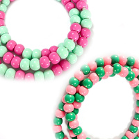Câble de données USB 4-en-1 Macaron bicolore avec perles décoratives, cordon de charge pour téléphone, ornement pastel