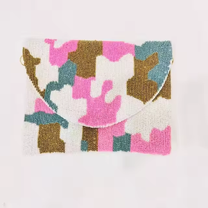 Embrayages perlés bandoulière pochette sac à main chaîne bandoulière graine perlée fleurs florales perlées embelli pochette pour femmes - Product Image 4