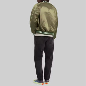 Logotipo personalizado de talla grande para hombre Unisex béisbol satén Varsity Letterman chaqueta al por mayor para los hombres de gran tamaño Universidad cortavientos - Product Image 2