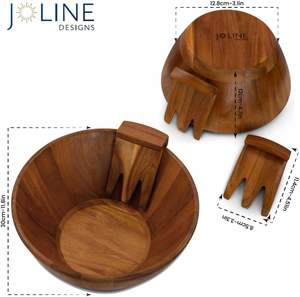 Bol mélangeur écologique en bois poli de haute qualité de vente chaude pour l'hôtel et le restaurant - Product Image 4