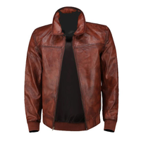 Meilleure vente veste en cuir de vachette pour hommes Original riche marron Style solide de haute qualité 100% vente en gros bas quantité minimale de commande mode d'hiver