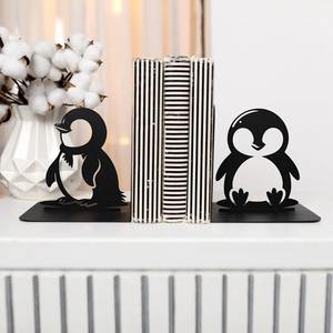 Cute Penguin <b>Book</b> Ends Artistic Holder Perfect For Nursery Study Room Office Desk Library Shelves and <b>Birthday</b> Gift Idea - Product Image 1