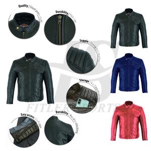 Chaqueta de motorista de cuero genuino para hombre al por mayor | Abrigo de motocicleta informal PU suave o cuero real Abrigo ajustado - Product Image 1