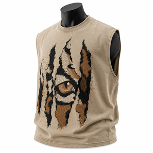 Camiseta sin mangas vintage lavada para hombre, estilo oversize, con estampado gráfico, de algodón, estilo streetwear. - Product Image 3