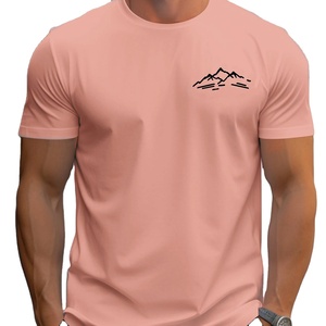 Camiseta de algodón 100% transpirable de estilo fino a la moda para hombre, camisetas ajustadas con cuello en V, camiseta de manga corta para hombre de talla grande - Product Image 4