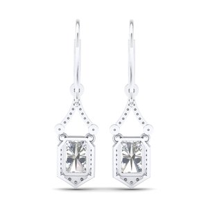 REYES Boucles d'oreilles solitaire de luxe en or blanc 9K 14K 18K 22K Meilleure vente de diamants de laboratoire 7ct bijoux tendance pour femmes - Product Image 4