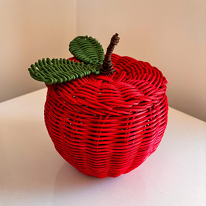 Rattan <b>decorative</b> basket apple shaped home decor beautiful handmade woven <b>storage</b> <b>boxes</b> & baskets - Product Image 6