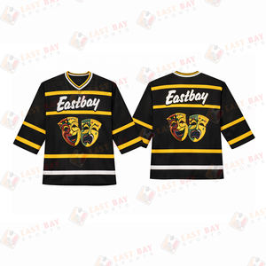 Custom Men Stripe Half Sleeve <b>Mesh</b> V Neck Tshirts Boxy Oversized Stripes Football Jersey for Men - Product Image 5