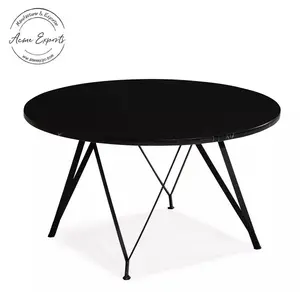 Tabela de ferro preto artesanal, suporte redondo, com parte superior de mármore, ideal para decoração minimalista, mobiliário para casa